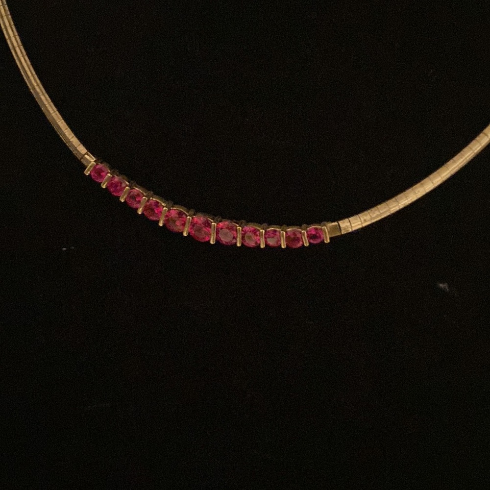 Silver & Ruby Choker Necklace - image 2